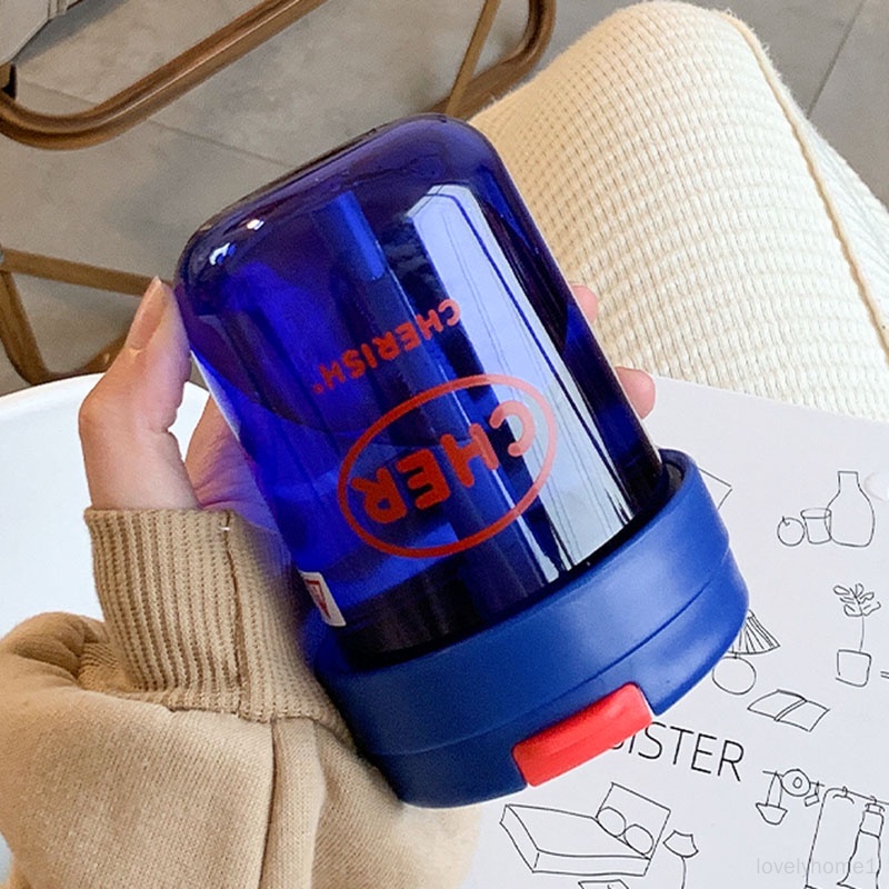 Bình Nước Nhựa 300ml Có Ống Hút Dễ Thương Cho Bé