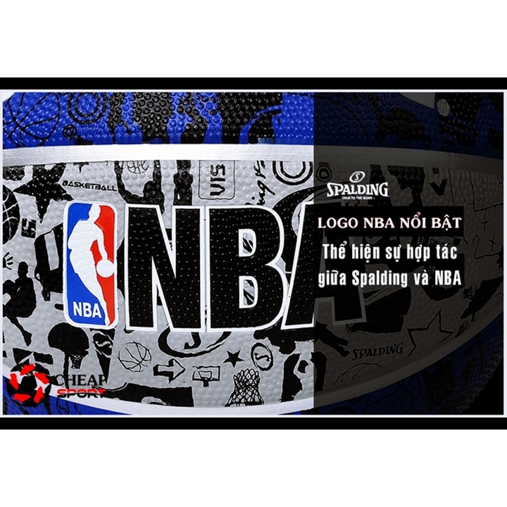 Bóng Rổ Spalding NBA Size Số 7,Banh Bóng Rổ Cao Su GRAFFITI SKETCH Tiêu Chuẩn Thi Đấu