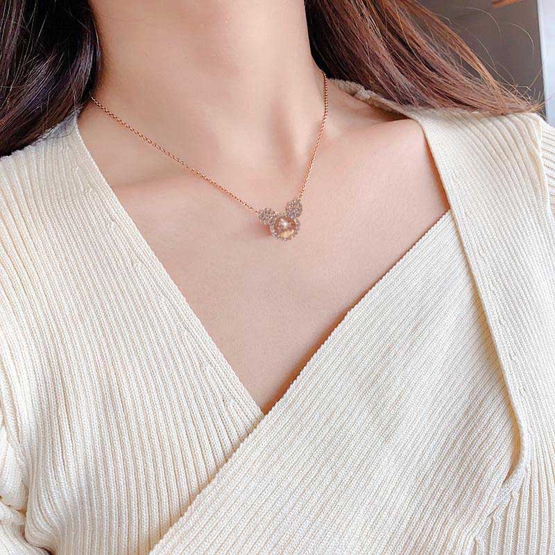 Dây chuyền XIAOBOACC mạ vàng 18K tùy chọn mặt đính đá zircon thời trang