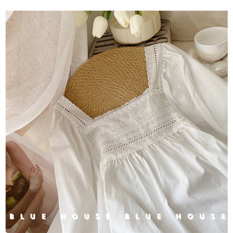 Áo Sơ Mi Nữ Tay Dài Cổ Vuông Rộng Phong Cách Hàn Quốc baju baju wanita Lenan panjang