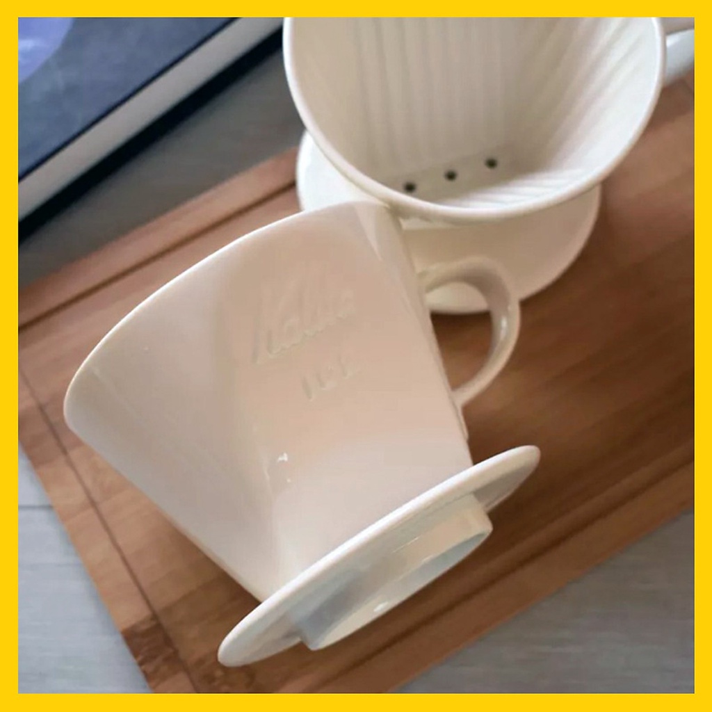 Phểu lọc cafe Kalita 102 - Phểu drip hình quạt 3 lỗ Kalita 102 - Phểu pha cafe bằng sứ Kalita 102