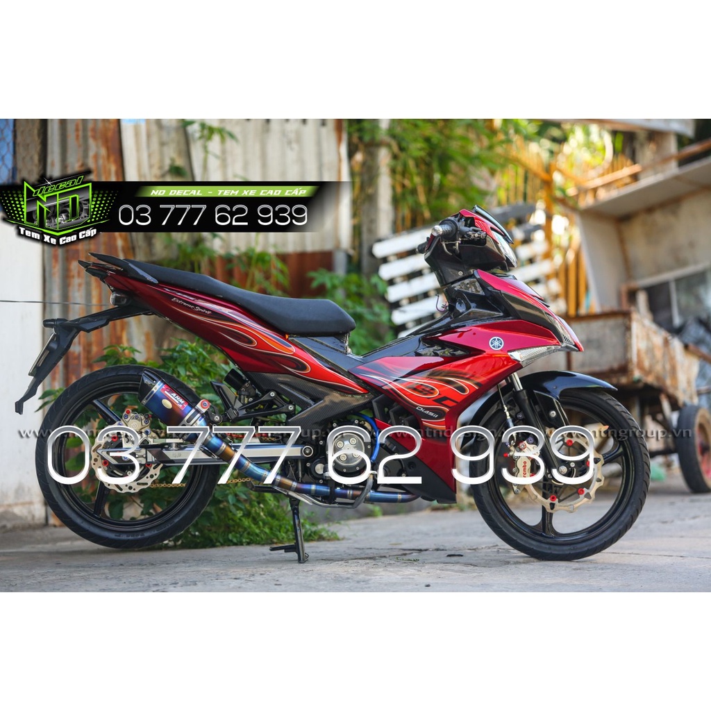 Tem rời Exciter 150 mẫu lửa đỏ đen hot 2022 - đổi màu tùy xe khách hàng