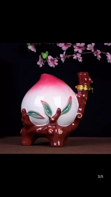 Bình gốm đào tiên đựng rượu