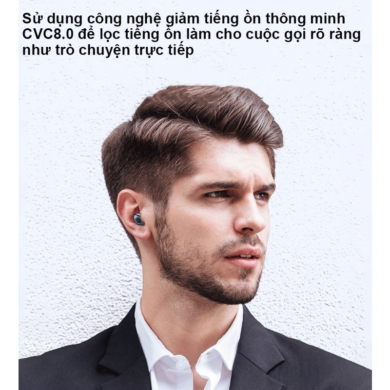 Tai Nghe Bluetooth Không Dây F9 12 Mắt Sói-Tai Nghe Thể Thao Chống Nước,Tích Hợp Micro,Kén Sạc Dung Lượng 2000 mAh
