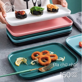 Đĩa sứ chữ nhật phong cách Bắc Âu