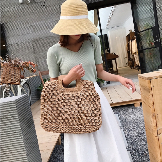 Túi Xách Nữ đan Rơm Thời Trang Vintage