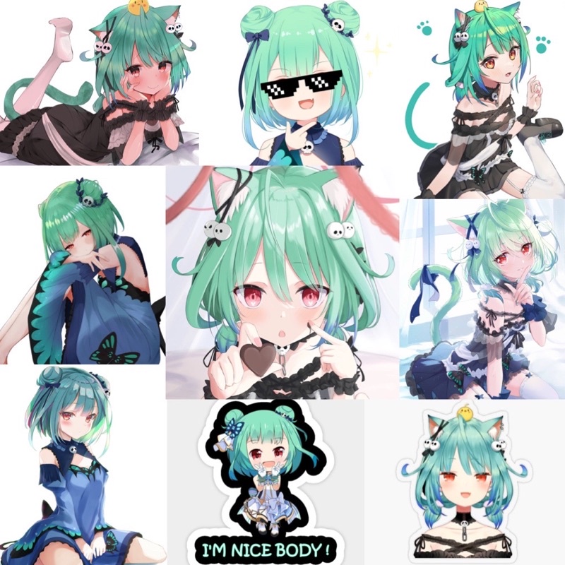 Ảnh dán Sticker Uruha Rushia Hololive 30-60 cái ép lụa khác nhau /Hình dán decal vtuber Uruha Rúhia