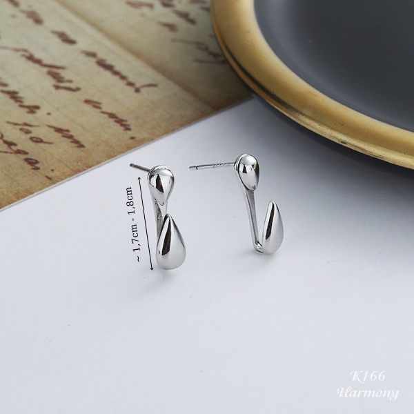 Khuyên tai nam bạc 925 thiết kế giọt lệ đeo 2 kiểu độc đáo, cá tính, unisex | GEMY SILVER K166