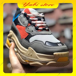 [Hot trend-Freeship] Giày Sneaker Balen để Triple 3s cao cấp xám đỏ - Yabi store