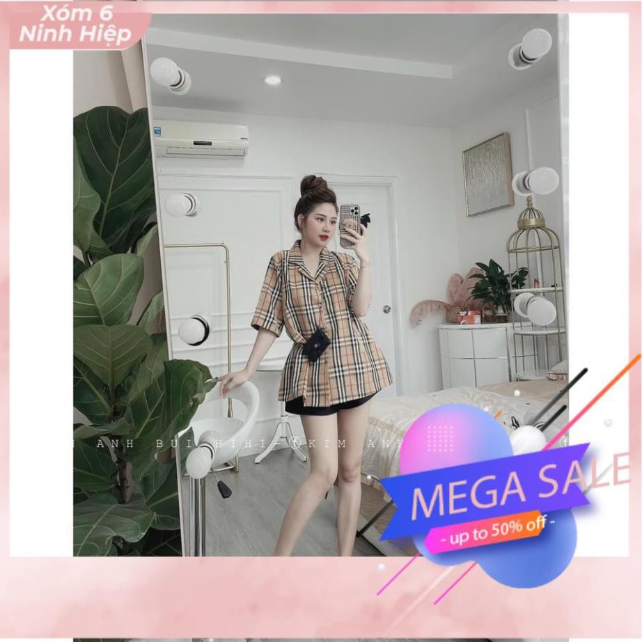 Áo Sơ Mi BBR Cộc Tay Dáng Chữ A - Áo Somi Kẻ Cộc Tay Dáng Dài | BigBuy360 - bigbuy360.vn