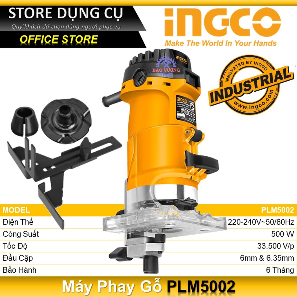 500W Máy phay gỗ 6mm INGCO PLM5002