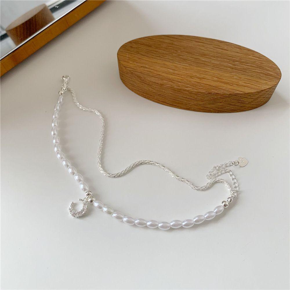 Vòng Tay Mặt Hình Mặt Trăng Bằng Đồng Dễ Thương Cho Nữ