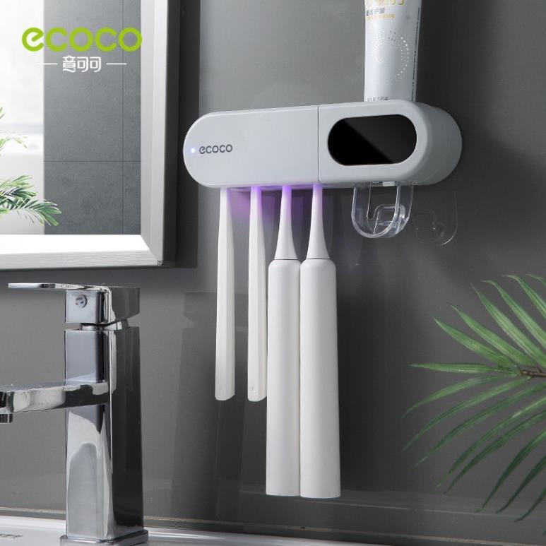Máy cắm bàn chải khử khuẩn,kệ treo bàn chải tiệt trùng ecoco cao cấp
