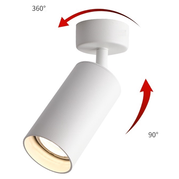 Đèn ốp trần 10W HL LIGHTING vỏ đen / trắng, Đèn rọi ống bơ