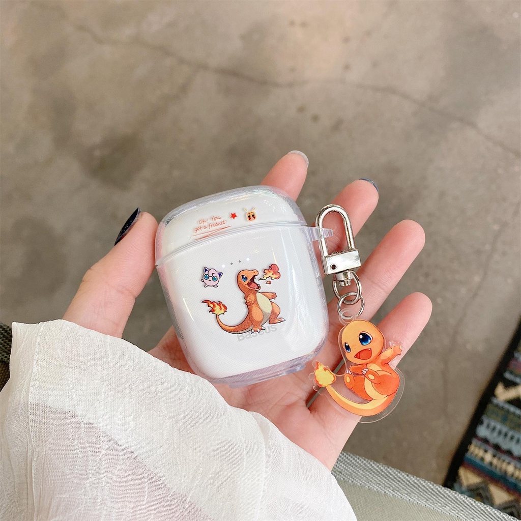 Baseus Vỏ Tpu Trong Suốt Bảo Vệ Tai Nghe W04 / W04 Pro Kèm Móc Khóa