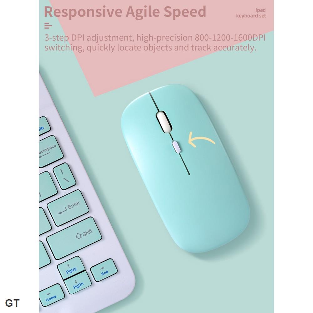 Bộ Bàn Phím Và Chuột Bluetooth Không Dây 10 Inch Màu Macaron Cho Android / ios / iPad / Macaron / Tablet