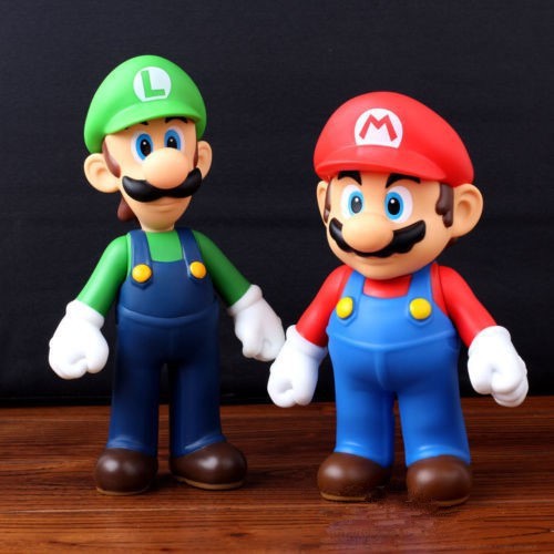 Bộ 2 tượng nhân vật trò chơi Super Mario Bros Brothers Luigi