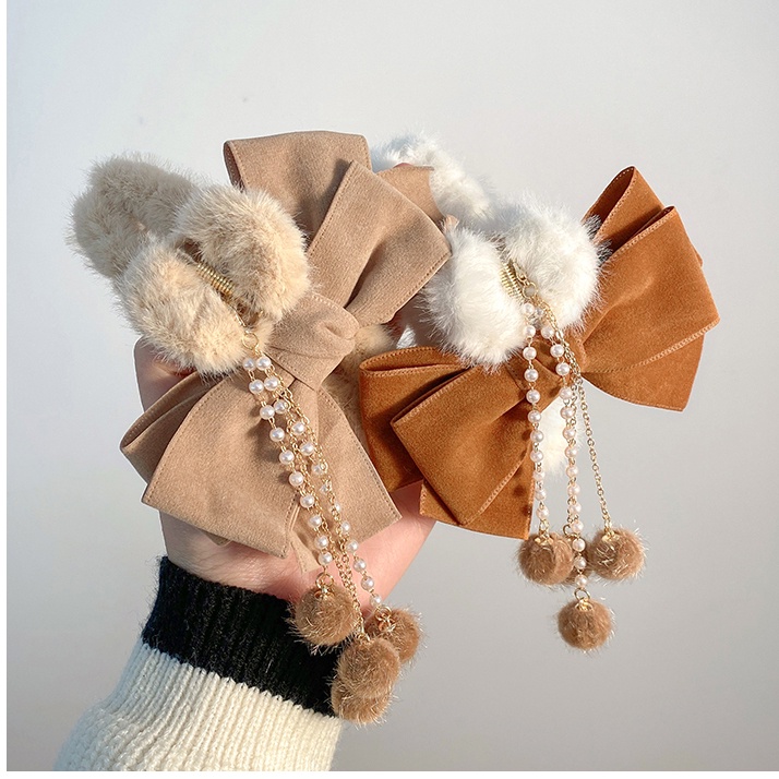 Kẹp Tóc Nơ Phối Tua Rua Đính Ngọc Trai Nhân Tạo Thời Trang 2022