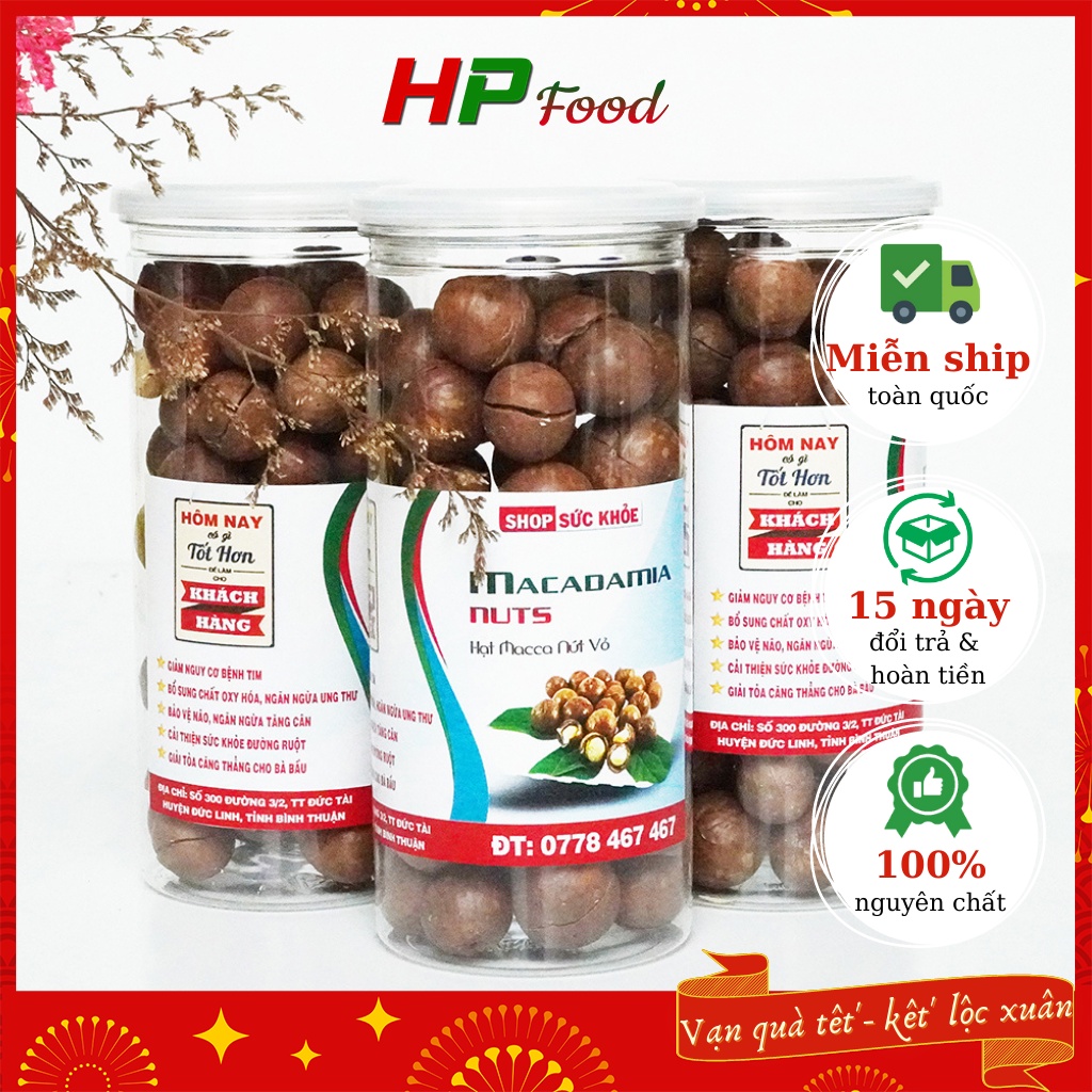 Hạt macca nứt vỏ ,quả mắc ca tách vỏ 500g loại A (tặng kèm đồ tách vỏ) HP FOOD