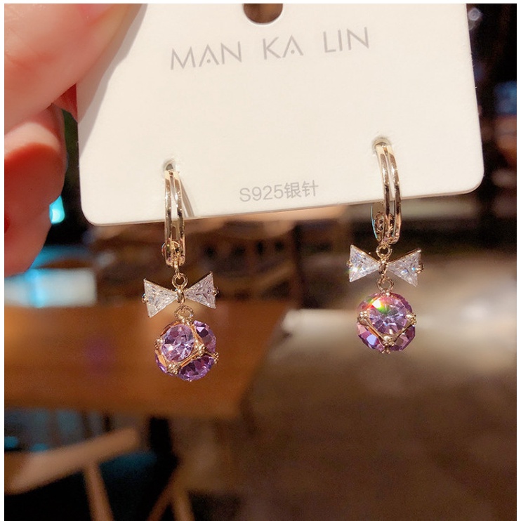 Bông Tai Nữ Khuyên Tai Nữ Tòn Ten Phối Đá Mạ 925