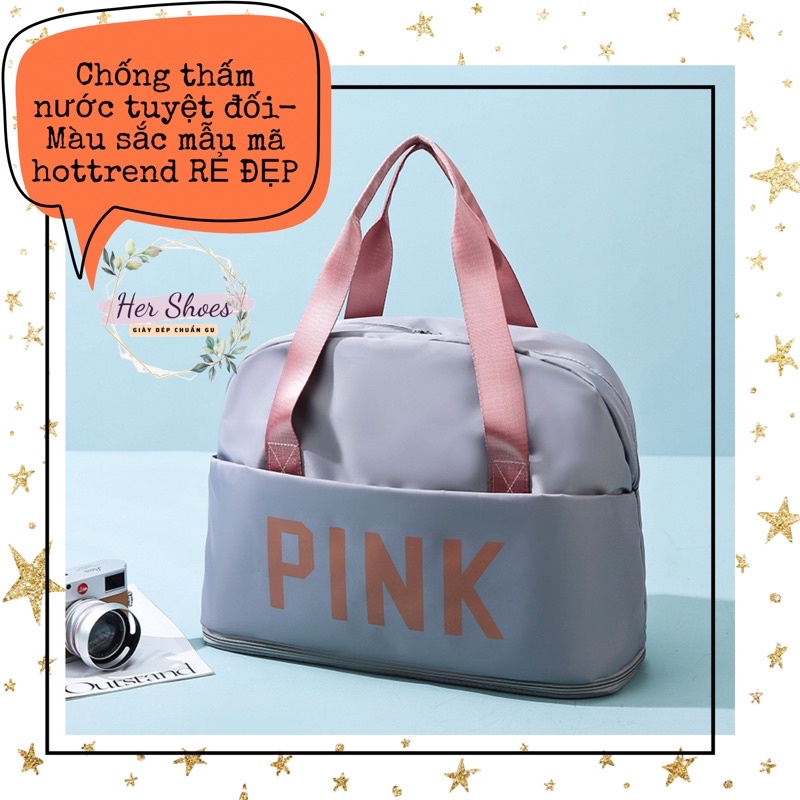 Túi du lịch thời trang chống thấm nước PINK - Túi xách du lịch/thể thao cỡ lớn gấp gọn siêu nhẹ