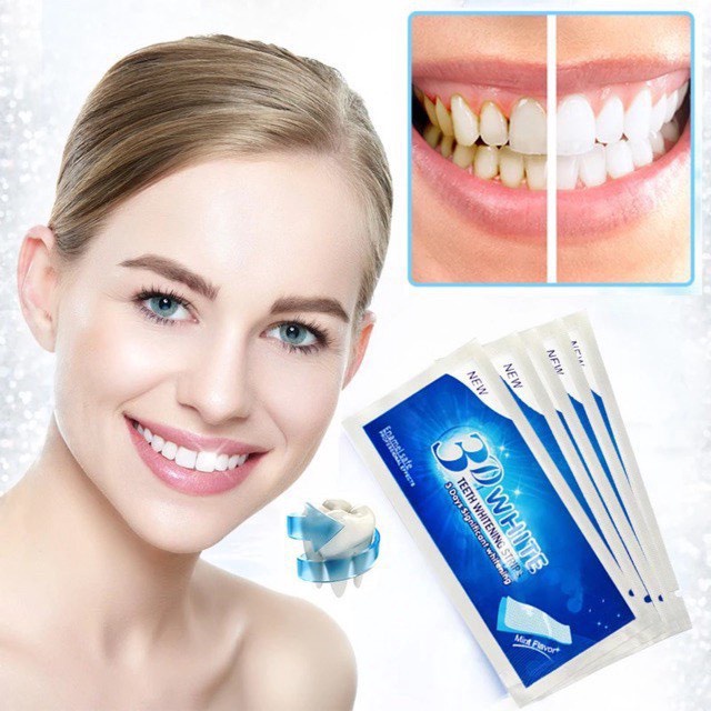 Gói 2 Miếng dán trắng răng tiện lợi 3D White Teeth Whitening Strips