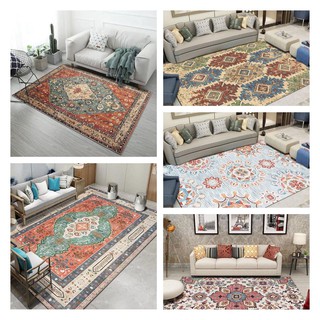 Thảm Trải Sàn Họa Tiết Thổ Cẩm Phong Cách Retro Bắc Âu đẹp mắt