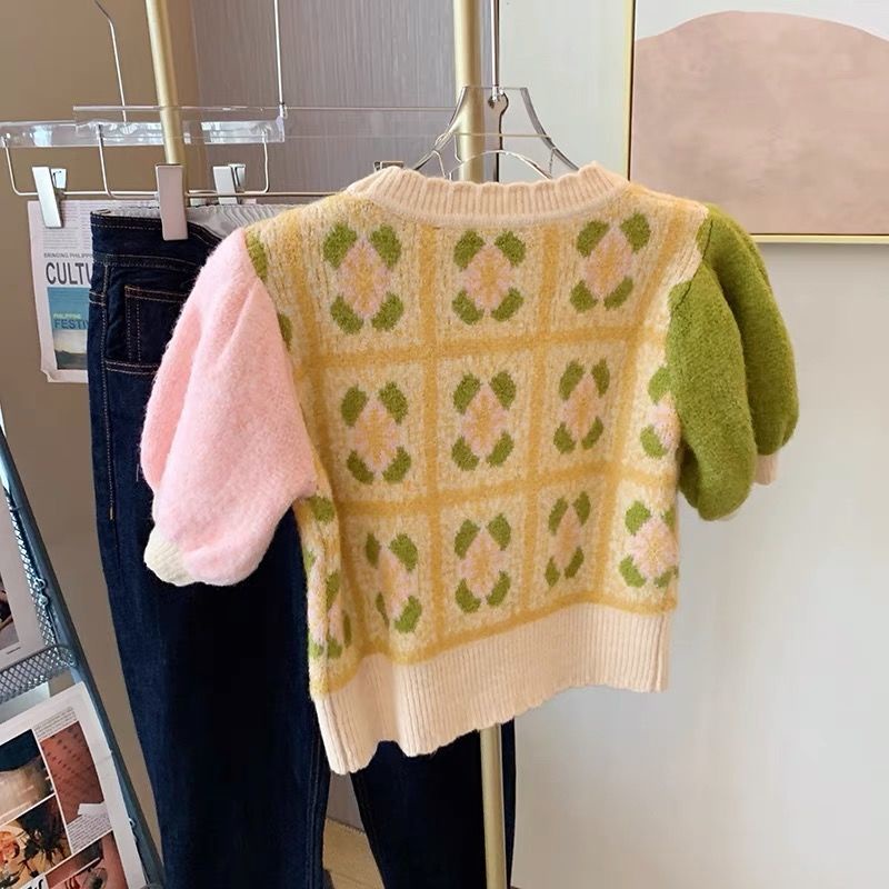 Áo dệt kim Pure Cube tay ngắn thời trang mùa xuân trẻ trung cho nữ