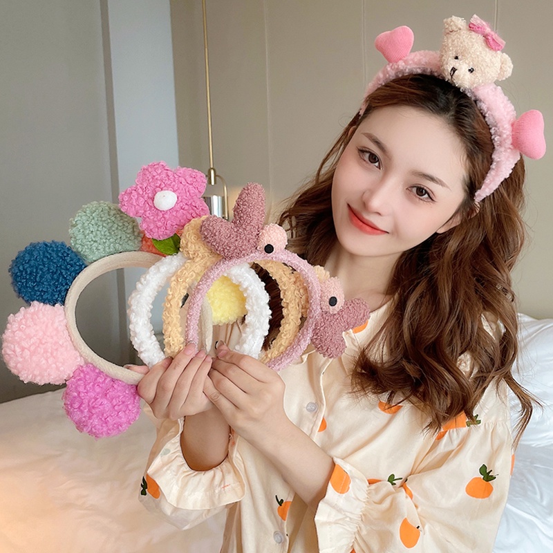 Băng đô cài tóc phủ lông phong cách Hàn Quốc dễ thương thời trang cho nữ 2021