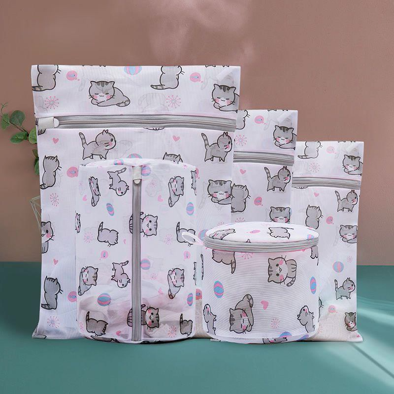 Túi Lưới Giặt Quần Áo Họa Tiết Mèo Dễ Thương