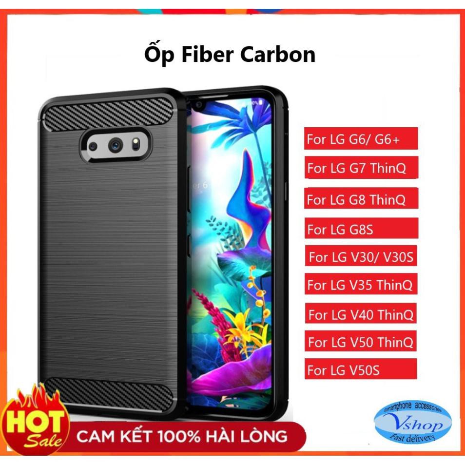 Ốp LG G6+/ LG G7/ LG G8/ V30/ V35/ V40/ V50/ V50S/ LG G8X/ V60/ LG Velvet chống sốc vân carbon hấp thụ nhiệt cao cấp