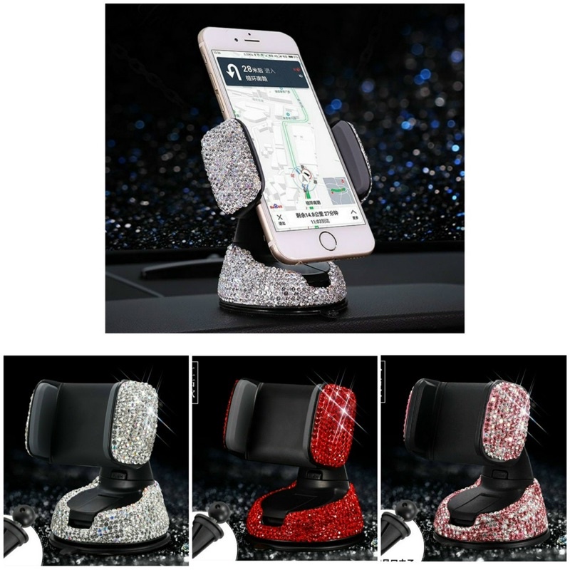 Giá Đỡ Điện Thoại Đế Hít Chân Không Đính Đá, Giá Kẹp Điện Thoại Ô Tô - Bình An Auto
