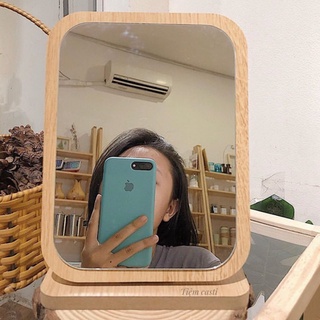Gương gỗ để bàn- gương trang điểm loại to
