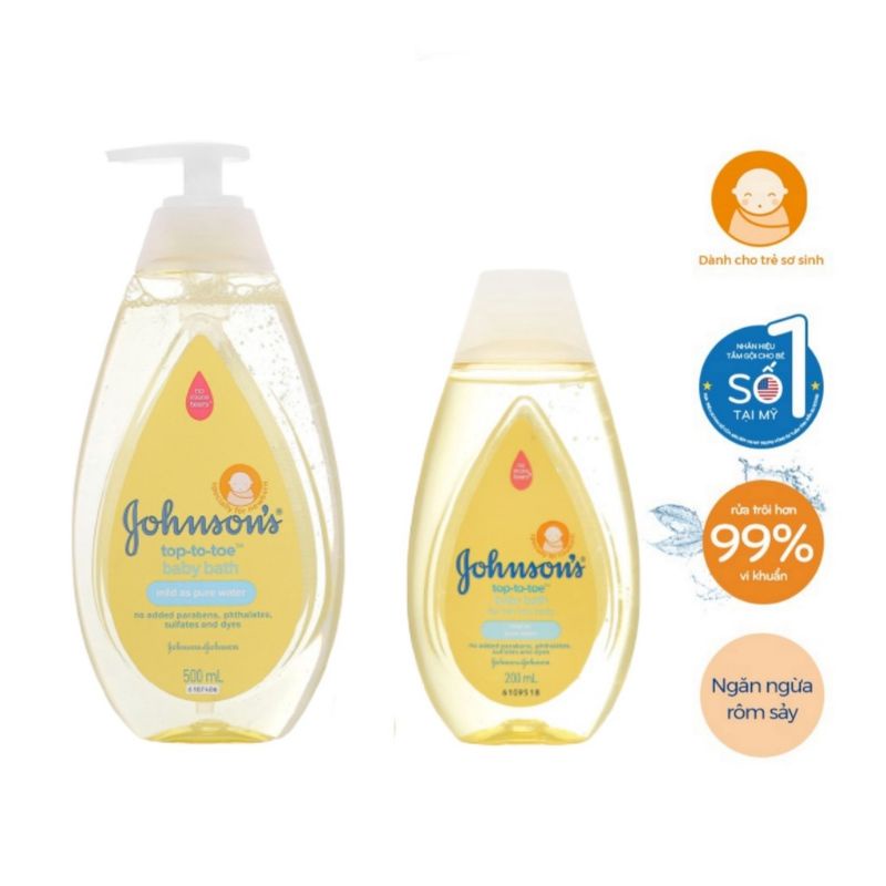 Sữa tắm Johnson's baby 500ml, 200ml, 100 ml