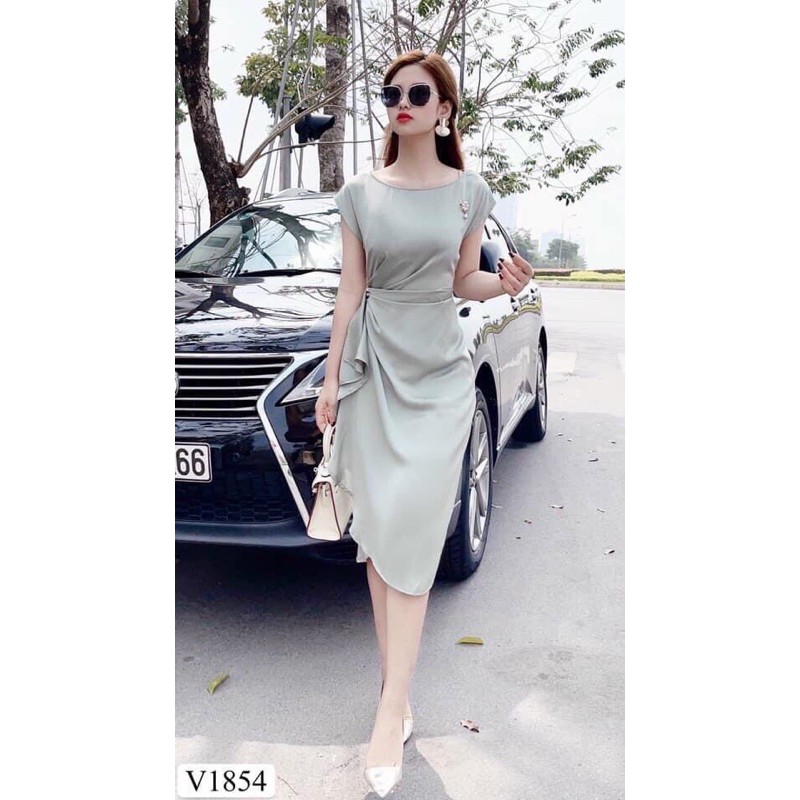 ⚡️BÁN SỈ⚡️Đầm lụa màu xanh vạt eo | BigBuy360 - bigbuy360.vn