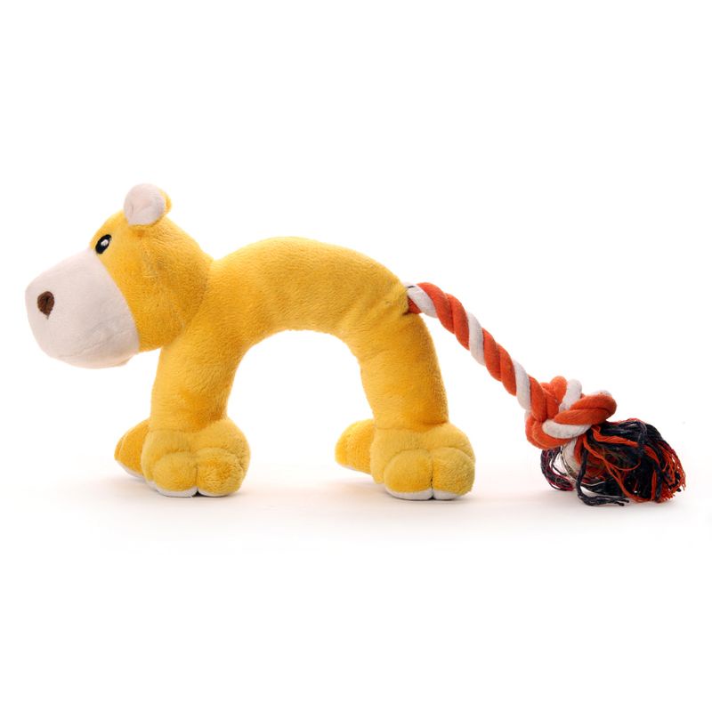 Đồ chơi nhồi bông Hình Hà Mã Màu Vàng Mềm Mại Làm Sạch Răng Cho Cún Cưng