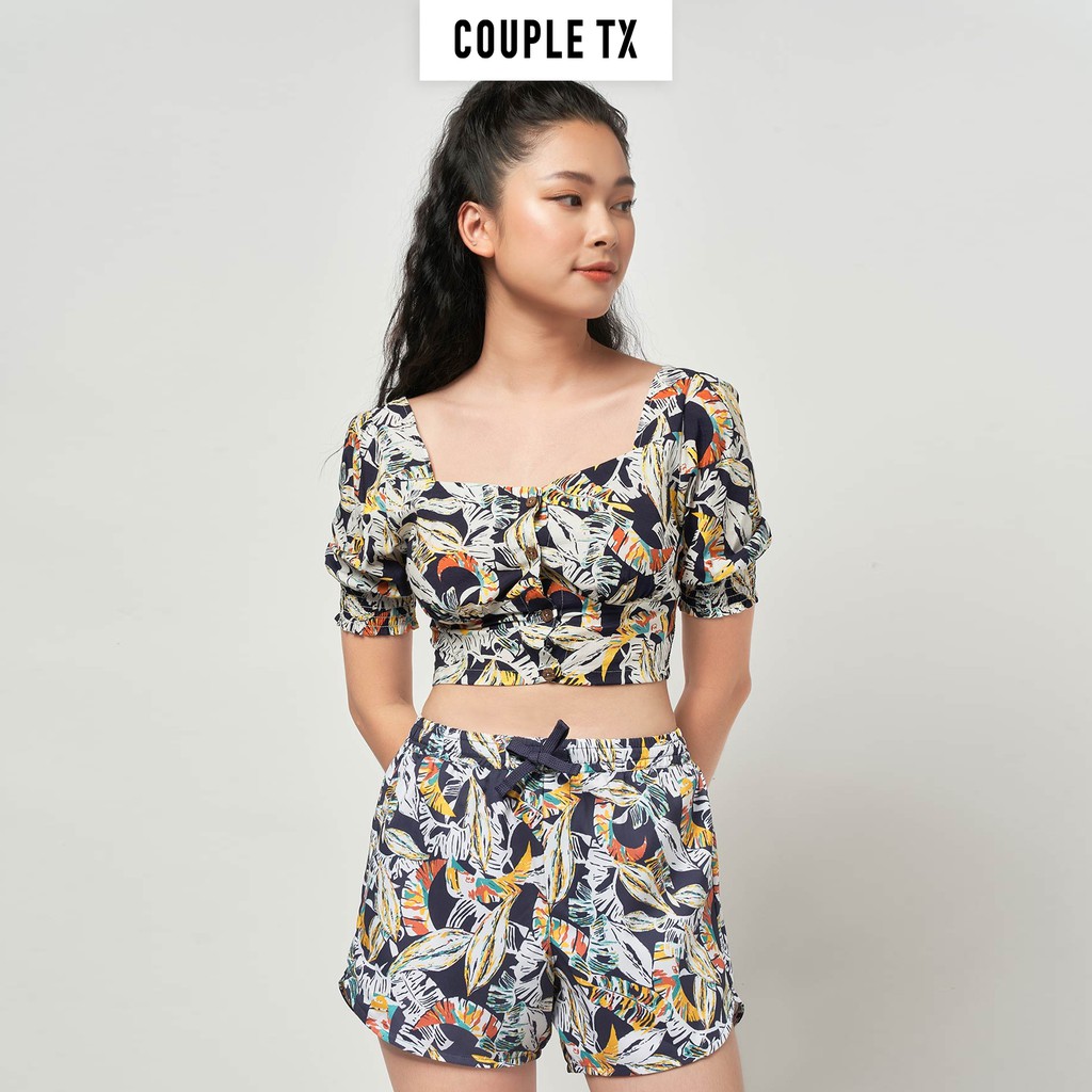 Áo Kiểu Tay Phòng Vải Hoa Nữ Couple TX WBL 2008