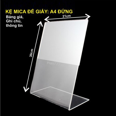 Kệ mica A4, A5 chữ L