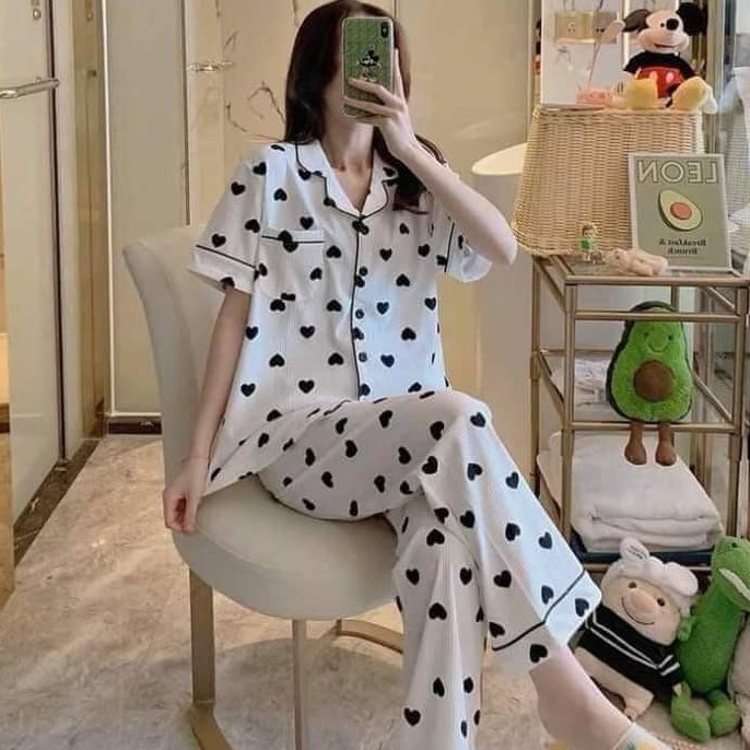 Bộ ngủ Nữ Pijama Cộc Tay Quần Dài Cotton thun, Đồ bộ Nữ Hoạ Tiết Cute Mặc thoải mái dễ chịu Yame Store