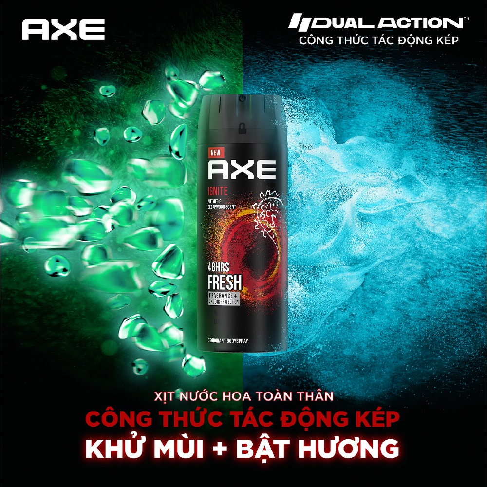 Xịt khử mùi nước hoa toàn thân Axe Mỹ cho nam hương thơm quyến rũ lưu hương lâu 150ml - Linh Giang chính hãng