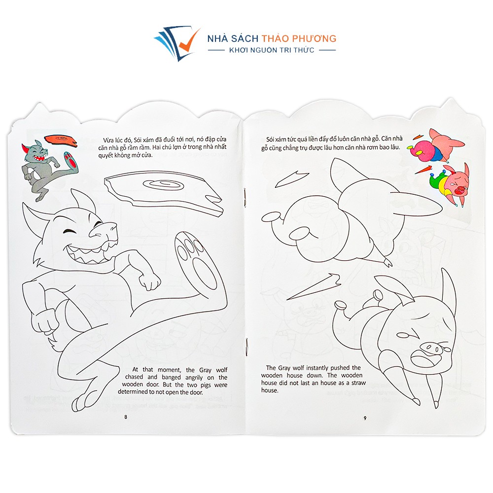 Sách - Bé tô màu và đọc truyện sắc màu cổ tích song ngữ Việt Anh