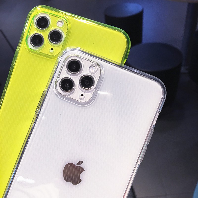 Ốp lưng silicon TPU mềm, huỳnh quang neon cho iPhone 7 8 Plus SE 11 12 Mini Pro XR X XS Max Ốp lưng siêu truyền hình Fundas