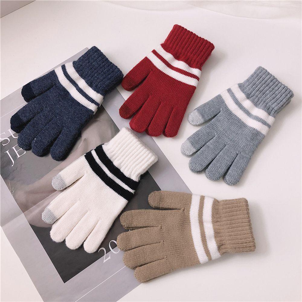 Găng Tay Dệt Kim Màu Trơn Giữ Nhiệt Thoải Mái Bảo Vệ Khi Đạp Xe Phong Cách Hàn Quốc Cho Nữ