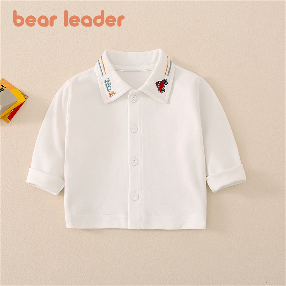Áo sơ mi BEAR LEADER tay dài thắt cà vạt phong cách Anh Quốc thời trang xuân thu cho bé trai 1-5 tuổi
