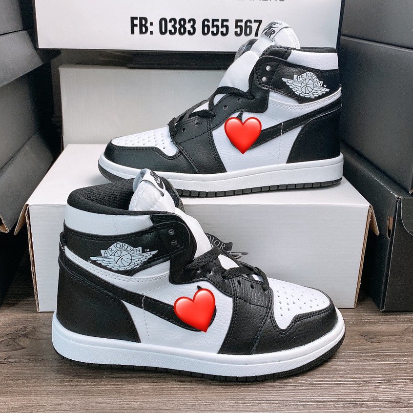 Giày thể thao jordan panda cao , JD1 đen trắng cổ cao bản đẹp hàng chuẩn đủ sz nam nữ full hộp.