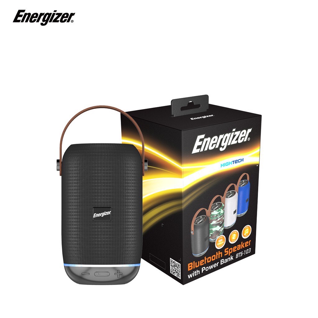 Loa Bluetooth Energizer Kèm Pin Dự Phòng BTS-103 tích hợp FM, Thẻ Micro SD, USB, AUX - Hàng Chính Hãng