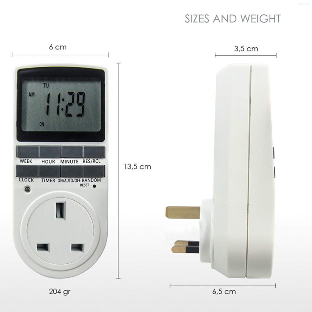 12/24 Hours/7 Days Electronic Digital Timer Switch Home Kitchen Timer Outlet Programmable Timing Socket UK Plug  Kitchentool