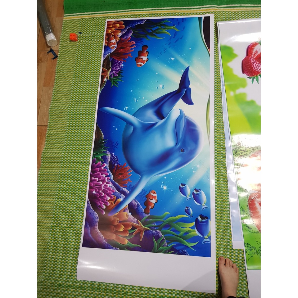 Miếng dán tủ đông - decal dán tủ đông không thấm nước mẫu đại đương 3D siêu đẹp