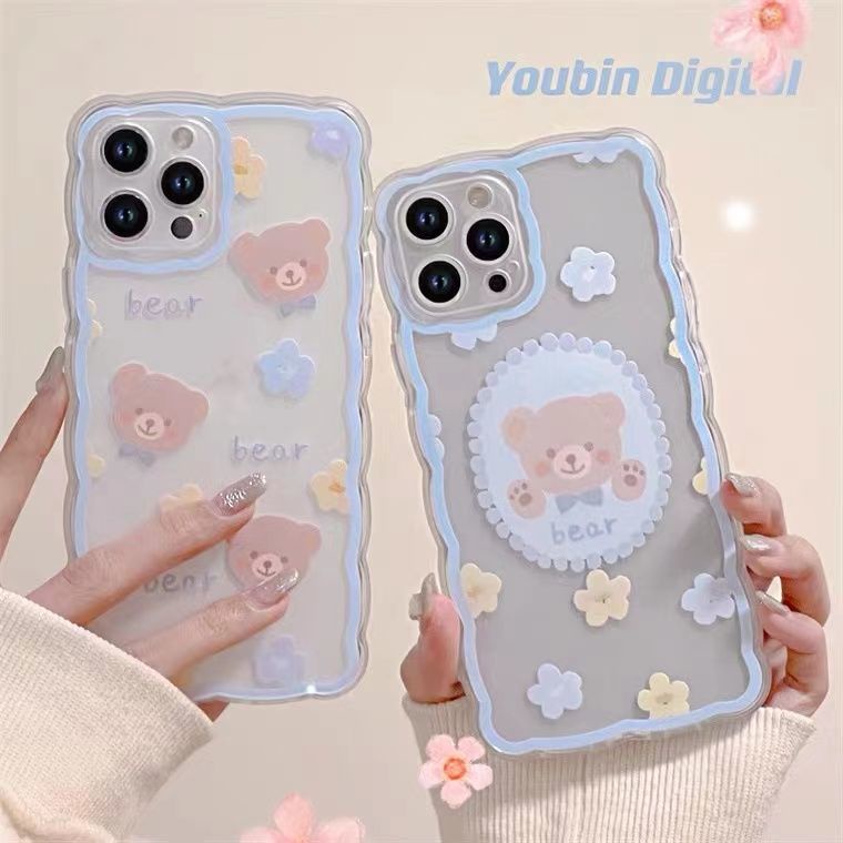 Ốp Điện Thoại TPU Silicon Mềm Trong Suốt Hình Gấu Dễ Thương Cho IPhone 12 13 SE 6 6S 7 8 Plus X XS XR 11 Pro Max