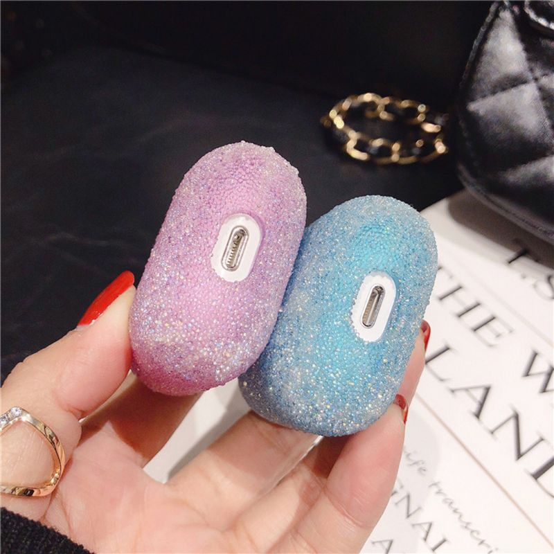 Vỏ Cứng Bảo Vệ Hộp Sạc Tai Nghe Bluetooth Đính Đá Lấp Lánh Sang Trọng